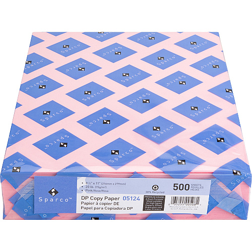 Sparco Premium Copy Paper - Pink Letter - 8 1/2" x 11" - 20 lb Basis Weight - Sustainable Forestry Initiative (SFI) - Lint-free, Archival-safe, Acid-free - Pink - 500 / Ream (05124)