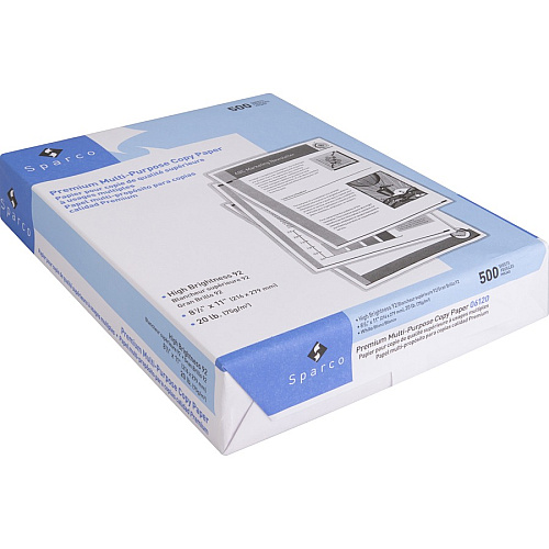 Sparco Saver Copy Paper 92 Brightness - Letter - 8 1/2" x 11" - 20 lb Basis Weight - Sustainable Forestry Initiative (SFI) - Acid-free - White - 500 Sheets per Ream - 10 / Carton (06120)