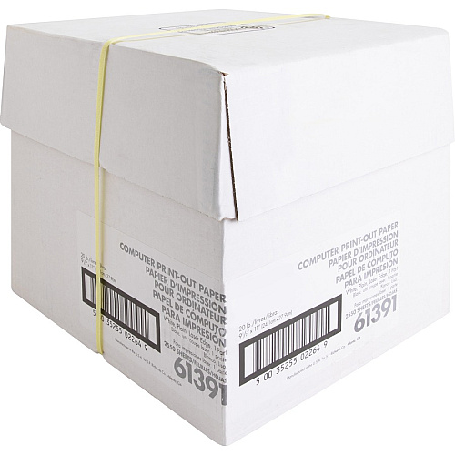 Sparco Perforated Blank Computer Paper 8 1/2" x 11" - 20 lb Basis Weight - Perforated - White - 2550 / Carton (61391)