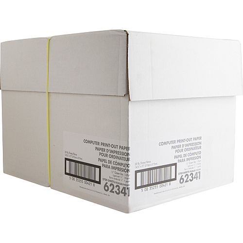 Sparco Continous-form 1/2" Green Bar Computer Paper 14 7/8" x 11" - 20 lb Basis Weight - Perforated - Green Bar - 2700 / Carton (62341)