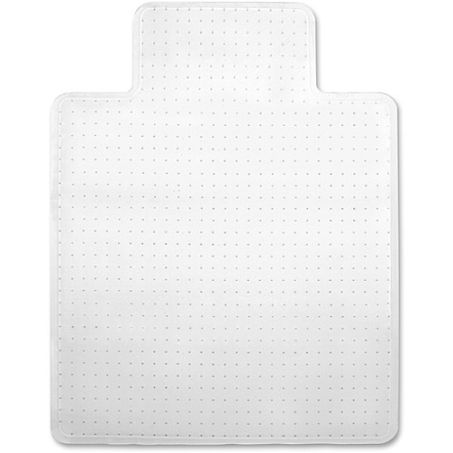 Lorell Low Pile Standard Lip Economy Chairmat Carpeted Floor - 48" Length x 36" Width x 0.095" Thickness - Lip Size 10" Length x 19" Width - Rectangular - Vinyl - Clear - 1 Each (LLR02156)