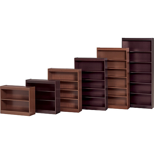 Lorell Panel End Hardwood Veneer Bookcase 36" x 12" x 72" - 6 x Shelf(ves) - 660 lb Load Capacity - Mahogany - Laminate - Wood - Assembly Required (LLR60074)