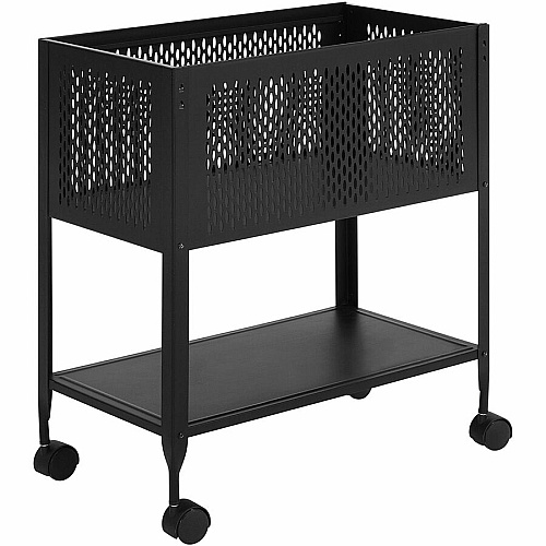 Lorell Mesh Rolling File 4 Casters - Steel - 13.31" Width x 24.21" Depth x 27.72" Height - Black - 1 Each (LLR60175)