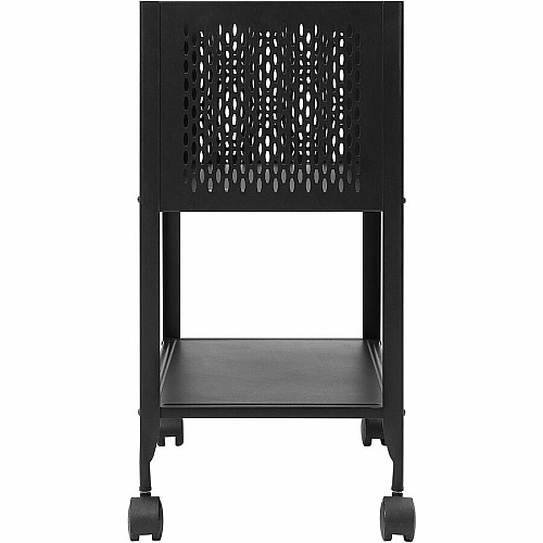 Lorell Mesh Rolling File 4 Casters - Steel - 13.31" Width x 24.21" Depth x 27.72" Height - Black - 1 Each (LLR60175)