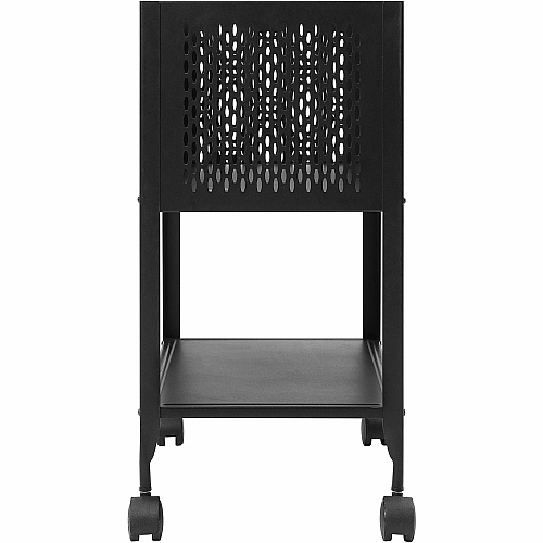 Lorell Mesh Rolling File 4 Casters - Steel - 13.31" Width x 24.21" Depth x 27.72" Height - Black - 1 Each (LLR60175)