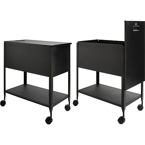 Lorell Standard Mobile File 4 Casters - 13.50" Width x 24.75" Depth x 28.25" Height - Black - 1 Each (LLR60177)