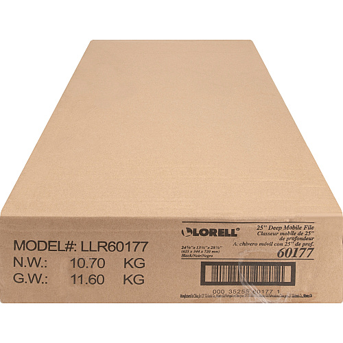 Lorell Standard Mobile File 4 Casters - 13.50" Width x 24.75" Depth x 28.25" Height - Black - 1 Each (LLR60177)