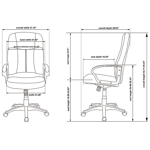 Lorell Chadwick Series Executive High-Back Chair Black Seat Color - Leather Seat Material - Black Frame Color - 5-star Base - Black - 1 Each (LLR60120)