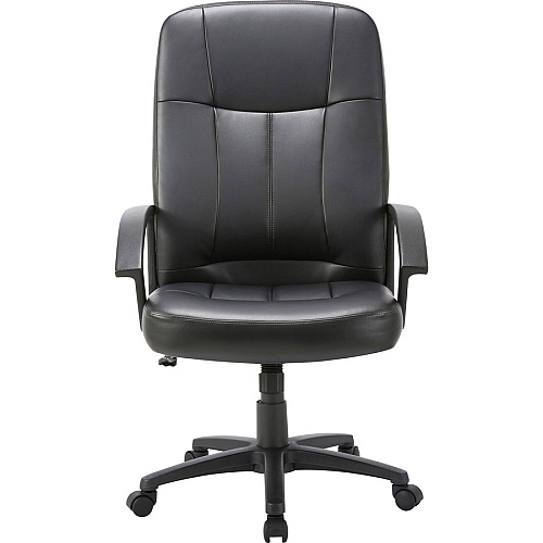 Lorell Chadwick Series Executive High-Back Chair Black Seat Color - Leather Seat Material - Black Frame Color - 5-star Base - Black - 1 Each (LLR60120)