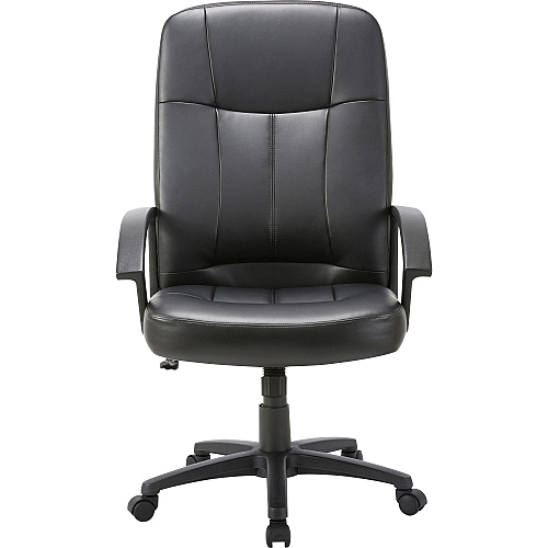 Lorell Chadwick Series Executive High-Back Chair Black Seat Color - Leather Seat Material - Black Frame Color - 5-star Base - Black - 1 Each (LLR60120)
