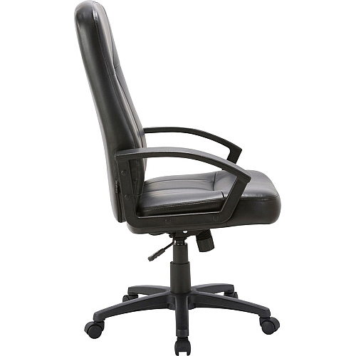 Lorell Chadwick Series Executive High-Back Chair Black Seat Color - Leather Seat Material - Black Frame Color - 5-star Base - Black - 1 Each (LLR60120)
