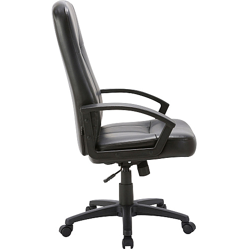 Lorell Chadwick Series Executive High-Back Chair Black Seat Color - Leather Seat Material - Black Frame Color - 5-star Base - Black - 1 Each (LLR60120)