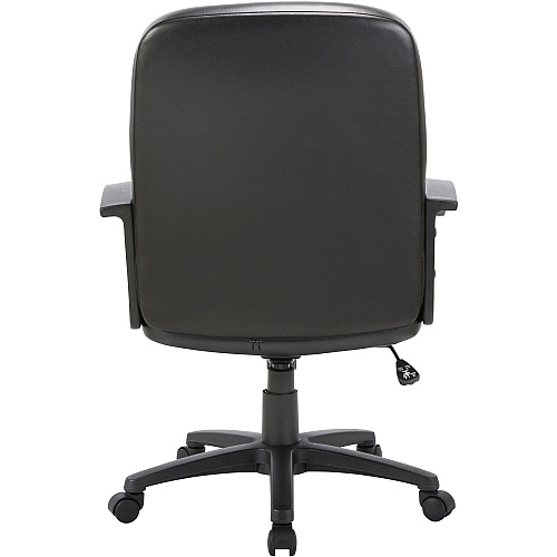 Lorell Chadwick Series Managerial Mid-Back Chair Black Seat Color - Leather Seat Material - Black Frame Color - 5-star Base - Black - 1 Each (LLR60121)