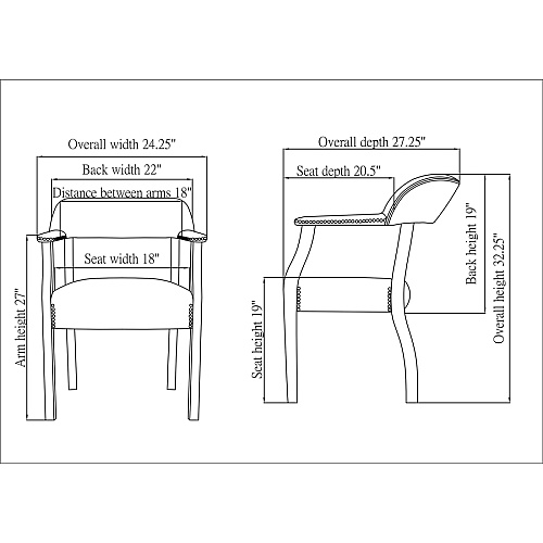Lorell Berkeley Series Traditional Captain Side Chair Burgundy Seat Color - Vinyl Seat Material - Hardwood Frame Material - Four-legged Base - Oxblood - Vinyl, Wood - 1Each (LLR60600)