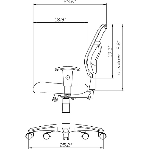 Lorell Accord Series Mid-Back Task Chair Gray Seat Color - Polyester Seat Material - Black Frame Color - 1 Each (LLR66125)