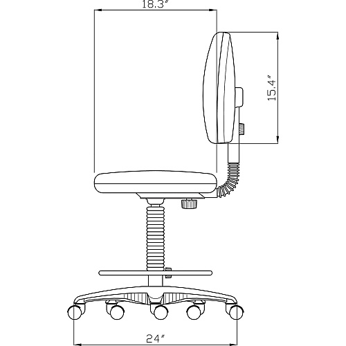 Lorell Millenia Series Adjustable Task Stool with Back Black Seat Color - Black - 1 Each (LLR80008)