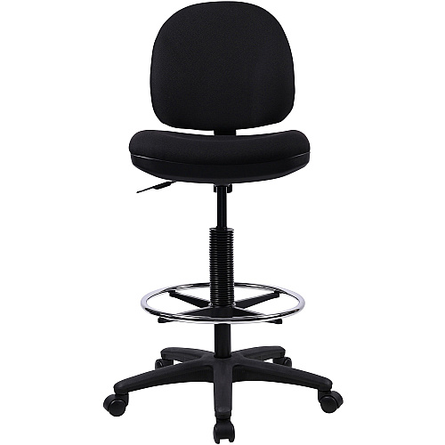 Lorell Millenia Series Adjustable Task Stool with Back Black Seat Color - Black - 1 Each (LLR80008)