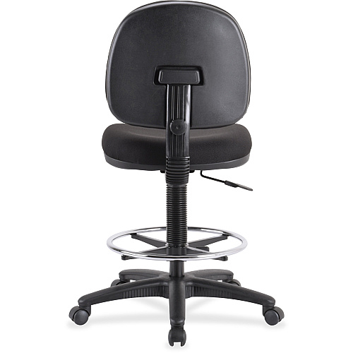 Lorell Millenia Series Adjustable Task Stool with Back Black Seat Color - Black - 1 Each (LLR80008)