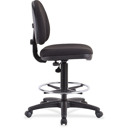 Lorell Millenia Series Adjustable Task Stool with Back Black Seat Color - Black - 1 Each (LLR80008)