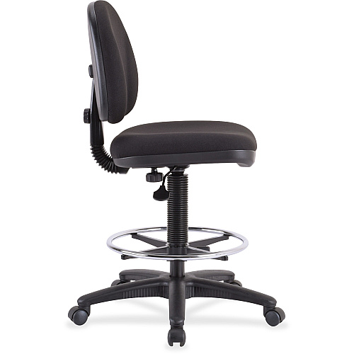 Lorell Millenia Series Adjustable Task Stool with Back Black Seat Color - Black - 1 Each (LLR80008)