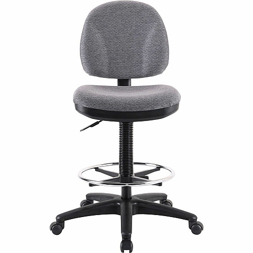 Lorell Millenia Series Adjustable Task Stool with Back Gray Seat Color - Gray - 1 Each (LLR80009)