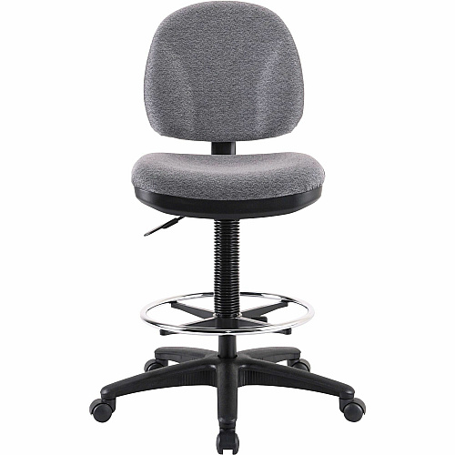 Lorell Millenia Series Adjustable Task Stool with Back Gray Seat Color - Gray - 1 Each (LLR80009)