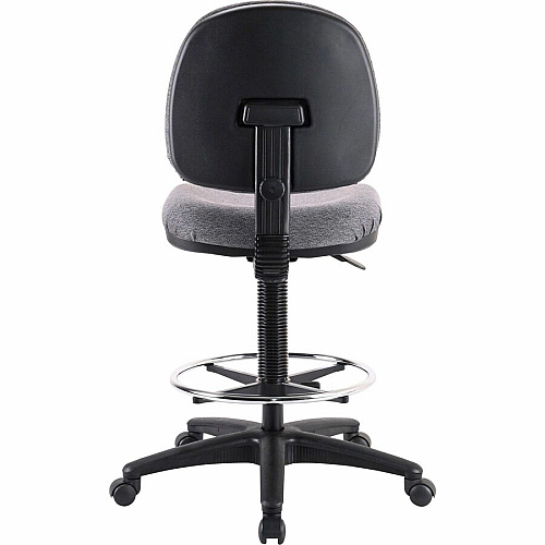 Lorell Millenia Series Adjustable Task Stool with Back Gray Seat Color - Gray - 1 Each (LLR80009)