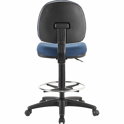 Lorell Millenia Series Adjustable Task Stool with Back Blue Seat Color - Blue - 1 Each (LLR80010)