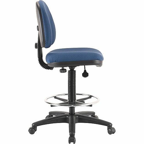 Lorell Millenia Series Adjustable Task Stool with Back Blue Seat Color - Blue - 1 Each (LLR80010)