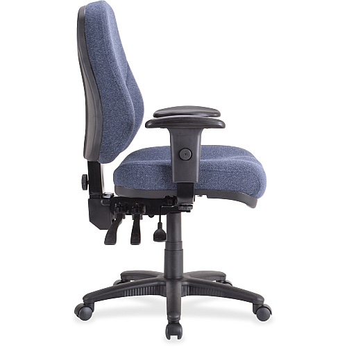 Lorell Bailey High-Back Multi-Task Chair Blue Seat Color - Acrylic Seat Material - Black Frame Color - 1 Each (LLR81101)