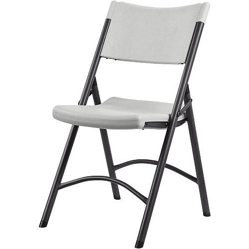 Lorell Heavy-duty Blow-Molded Folding Chairs Light Gray Seat Color - Polyethylene Seat Material - Light Gray Back Color - Polyethylene Back Material - Dark Gray Frame Color - Steel Frame Material - Steel, Polyethylene - 4 / Carton (LLR62515)