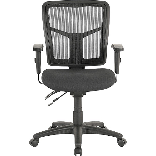 Lorell ErgoMesh Series Managerial Mesh Mid-Back Chair Black Seat Color - Fabric Seat Material - Black Back Color - Black Frame Color - Mid Back - 5-star Base - 1 Each (LLR86201)