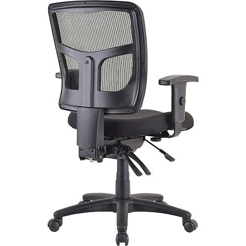 Lorell ErgoMesh Series Managerial Mesh Mid-Back Chair Black Seat Color - Fabric Seat Material - Black Back Color - Black Frame Color - Mid Back - 5-star Base - 1 Each (LLR86201)