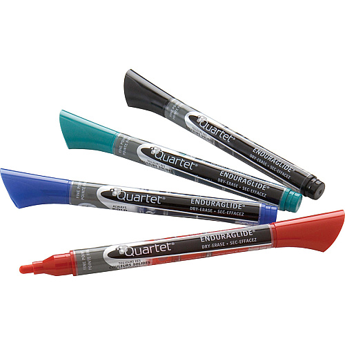 Quartet EnduraGlide Dry-Erase Markers Fine Marker Point - Red, Green, Black, Blue Ink - 4 / Set (500110M)