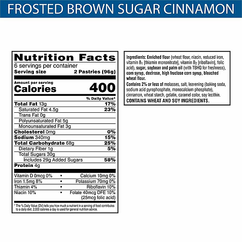 Kellogg's Pop-Tarts&reg Frosted Brown Sugar Cinnamon Cinnamon, Brown Sugar, Frosted Brown Sugar Cinnamon - 1 - 1.27 lb - 2/Pack - 6 / Box (31132)