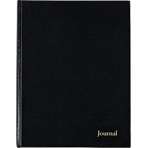 TOPS Professional Business Journal with Ribbon - Letter 160 Sheets - Sewn - 20 lb Basis Weight - Letter - 8 1/2" x 11" Sheet Size - White Paper - Black Cover - Acid-free, Hard Cover - 1 Each (J25811)