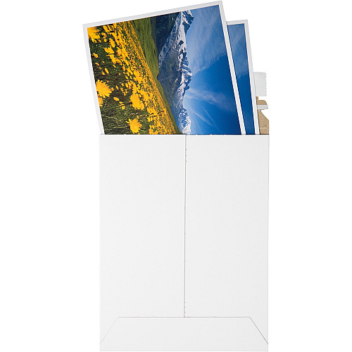 Quality Park Sturdy Fiberboard Photo Mailers Board - 6" Width x 8" Length - Self-sealing - White - Fiberboard - 25 / Box (64007)
