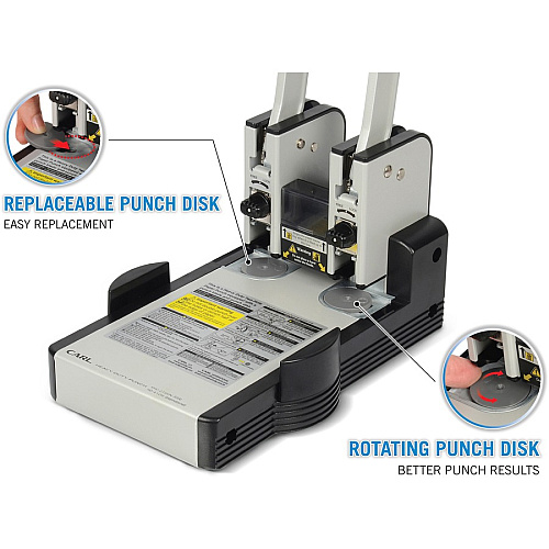 CARL XHC2100 Extra Heavy-duty Two Hole Punch 2 Punch Head(s) - 100 Sheet of 20lb Paper - 1/4" Punch Size - Blue (62100)
