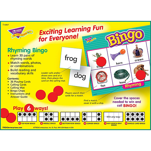 Trend Rhyming Bingo Game Theme/Subject: Learning - 4 Year & Up - Multi (T6067)