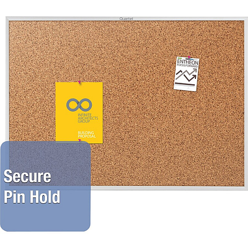 Quartet Classic Series Bulletin Board 36" Board Height x 48" Board Width - Brown Natural Cork Surface - Heavy-gauge, Self-healing, Heavy Duty - Silver Aluminum Frame - 1 Each (2304)