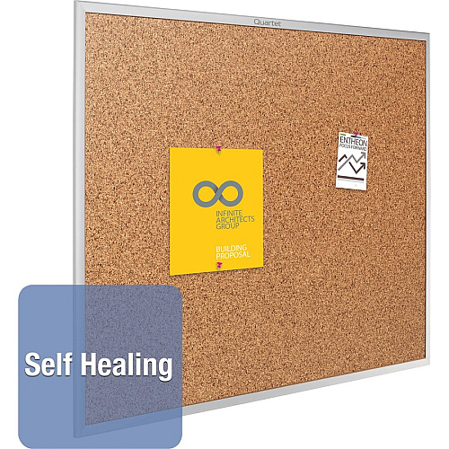 Quartet Classic Series Bulletin Board 36" Board Height x 48" Board Width - Brown Natural Cork Surface - Heavy-gauge, Self-healing, Heavy Duty - Silver Aluminum Frame - 1 Each (2304)