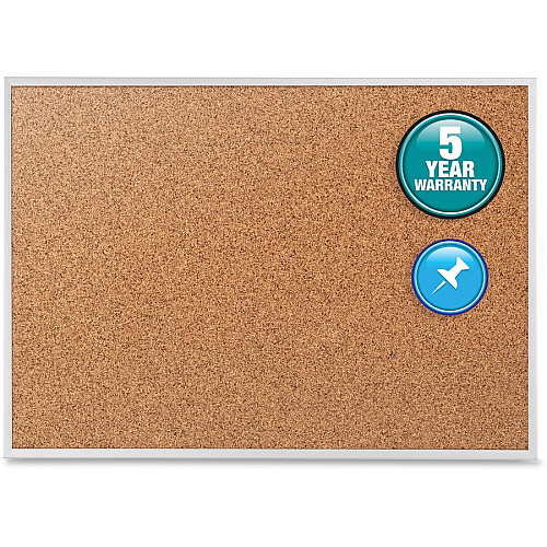Quartet Classic Series Bulletin Board 36" Board Height x 48" Board Width - Brown Natural Cork Surface - Heavy-gauge, Self-healing, Heavy Duty - Silver Aluminum Frame - 1 Each (2304)