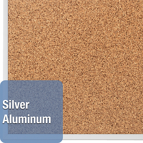 Quartet Classic Series Bulletin Board 48" Board Height x 72" Board Width - Brown Natural Cork Surface - Heavy-gauge, Self-healing, Heavy Duty - Silver Aluminum Frame - 1 Each (2307)