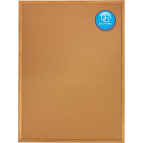 Quartet Classic Series Cork Bulletin Board 36" Board Height x 48" Board Width - Brown Natural Cork Surface - Self-healing, Flexible, Durable - Oak Frame - 1 Each (304)