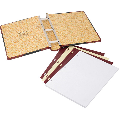 Wilson Jones Minute Book 500 Sheet(s) - Letter - 8.50" x 11" Sheet Size - Black, Red, Gold Cover - 1 Each (39715)