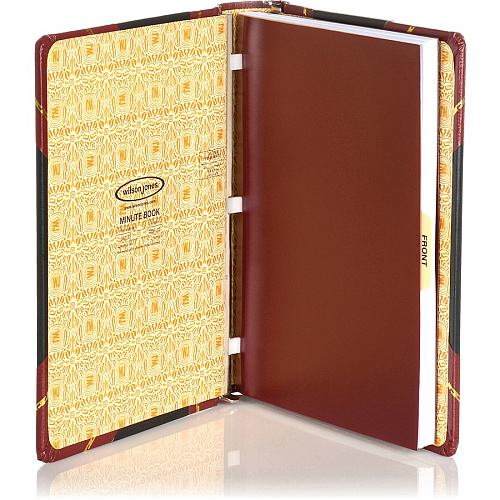 Wilson Jones Minute Book 500 Sheet(s) - Letter - 8.50" x 11" Sheet Size - Black, Red, Gold Cover - 1 Each (39715)