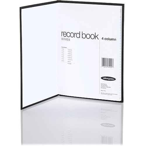 Wilson Jones 74100 4-Column Account Book Sewn Bound - 7" x 9.25" Form Size - 9.50" x 7" Sheet Size - 4 Columns per Sheet - White Sheet(s) - Red, Blue Print Color - Black, Gold Cover - 1 Each (74104)