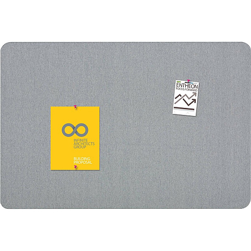 Quartet Oval Office Bulletin Board 36" Board Height x 48" Board Width - Light Blue Fabric Surface - Frameless, Flexible - 1 Each (7684BE)