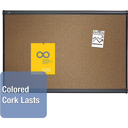 Quartet Prestige Bulletin Board 48" Board Height x 72" Board Width - Brown Cork Surface - Self-healing, Durable - Graphite Frame - 1 Each (B247G)