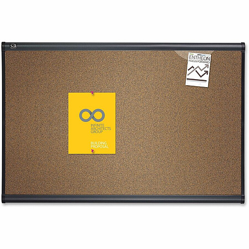 Quartet Prestige Bulletin Board 48" Board Height x 72" Board Width - Brown Cork Surface - Self-healing, Durable - Graphite Frame - 1 Each (B247G)